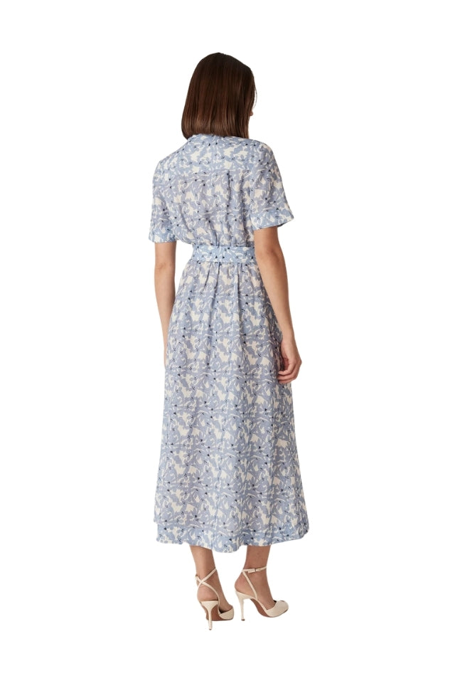 Juliette Midi Dress - Blue Flower
