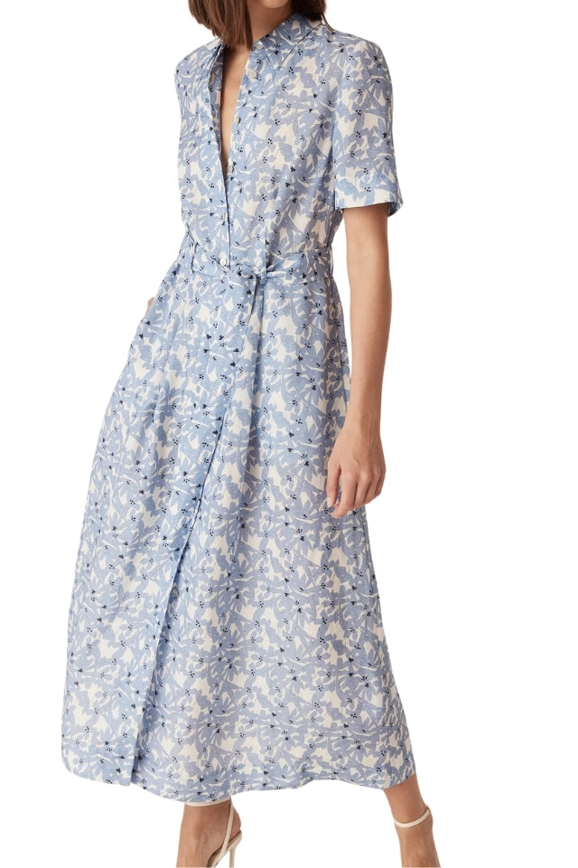 Juliette Midi Dress - Blue Flower