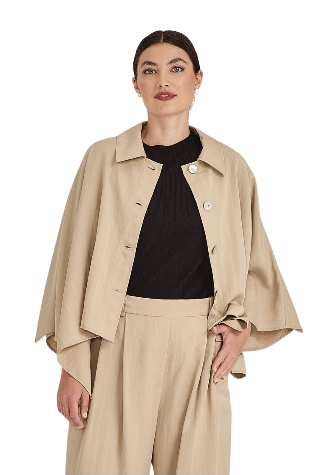 Abby Cape Jacket - Clay