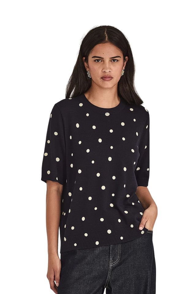 Ava Spot Tee - Fr Navy/Chalk