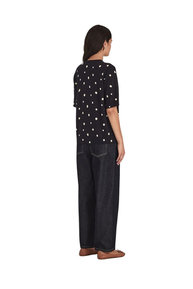 Ava Spot Tee - Fr Navy/Chalk