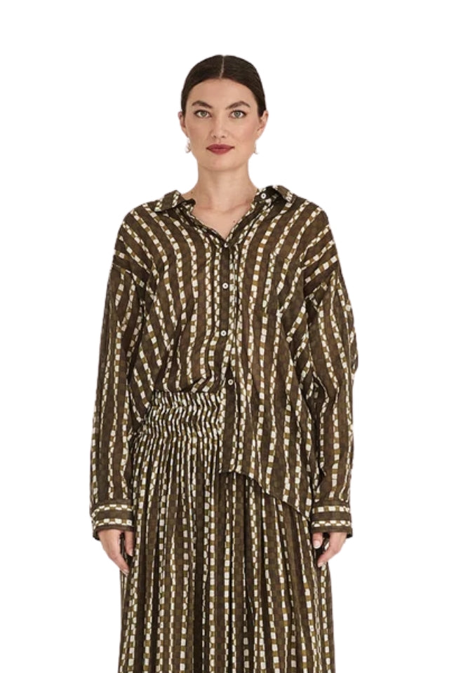 Becca Print Shirt - Olive Print