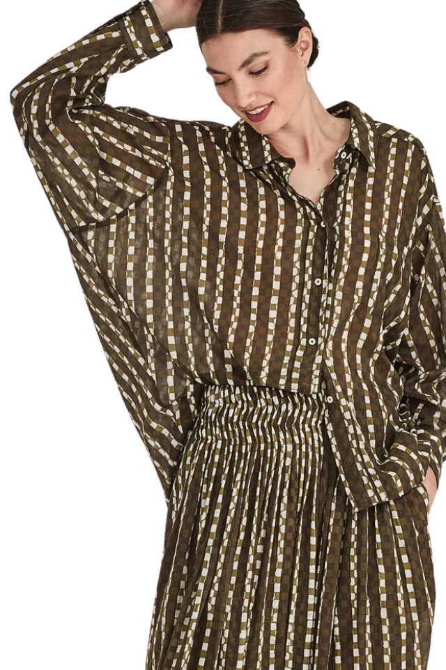 Becca Print Shirt - Olive Print