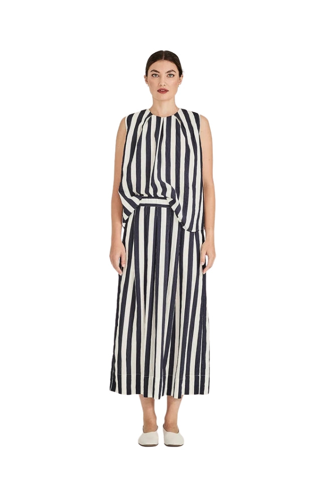Bellamy Striped Skirt - Navy Stripe