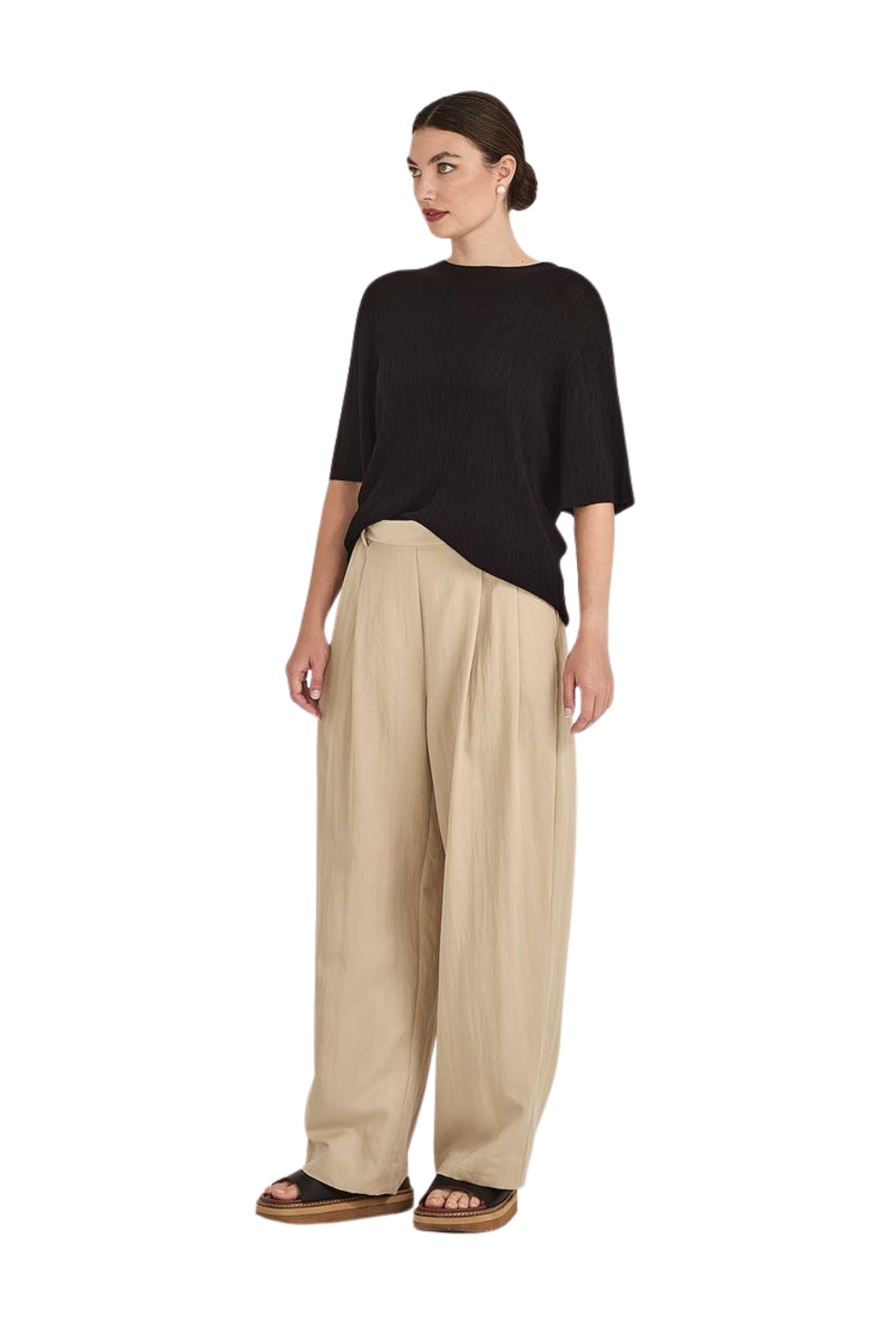 Brodie Pleat Pant - Clay