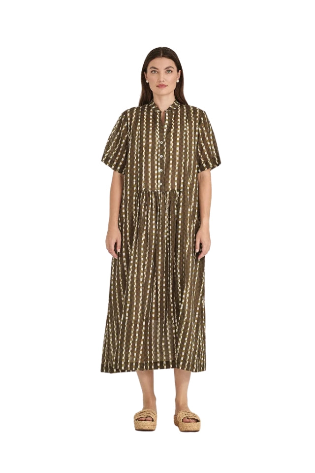 Caro Print Dress - Olive Print