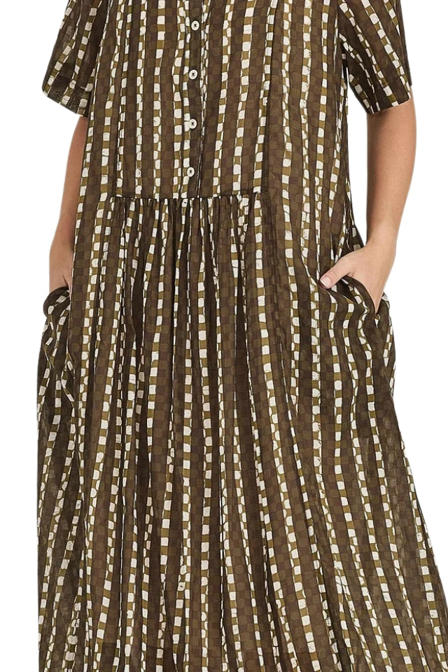 Caro Print Dress - Olive Print