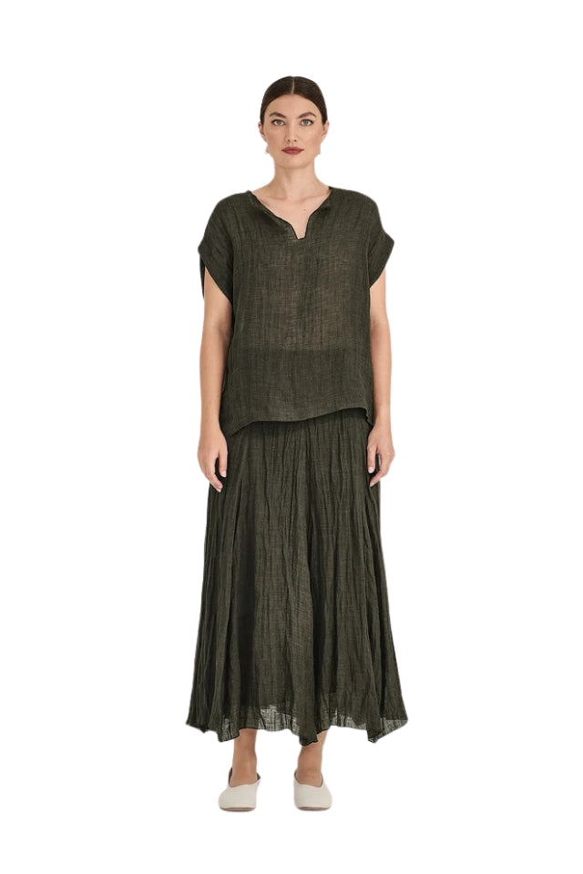 Fabian Gauze Skirt - Khaki