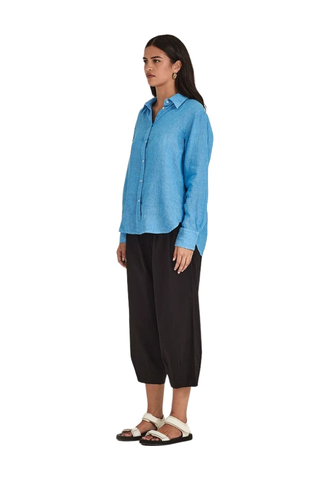 Princeton Linen Shirt - Lagoon Blue