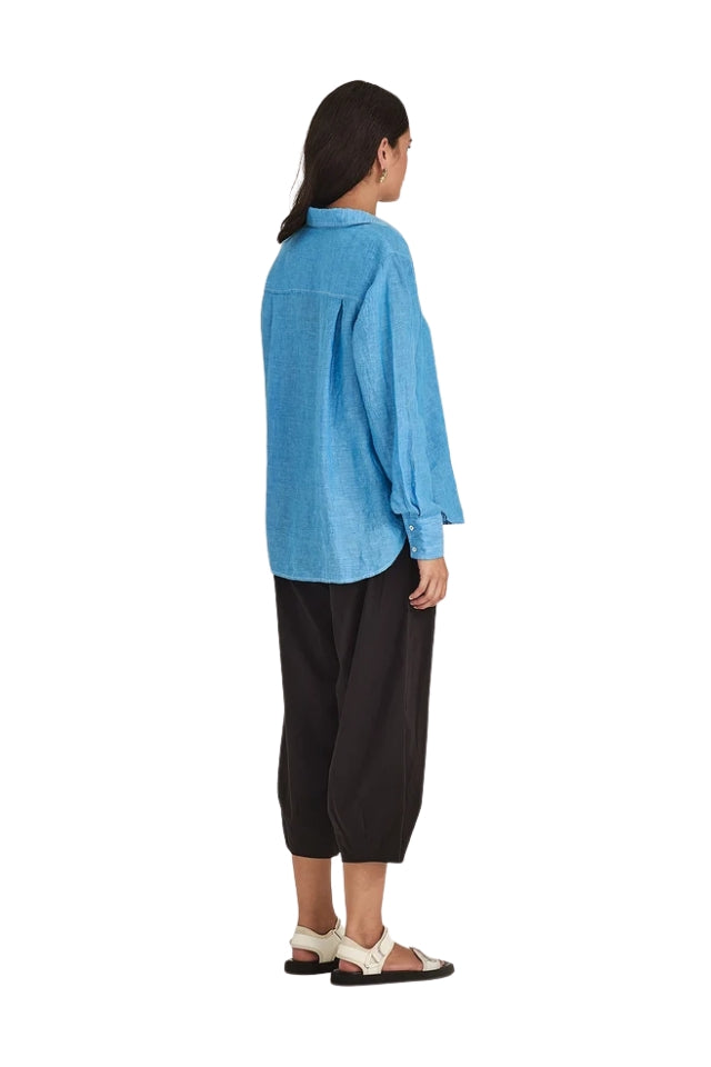 Princeton Linen Shirt - Lagoon Blue