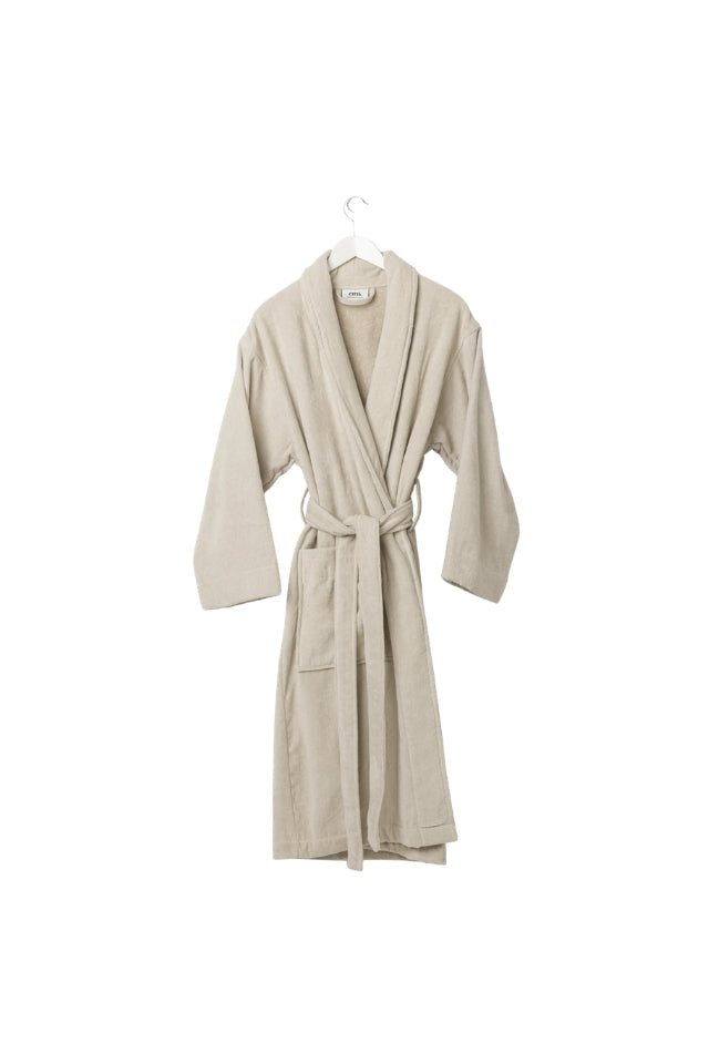 Velour Cotton Robe - Oat