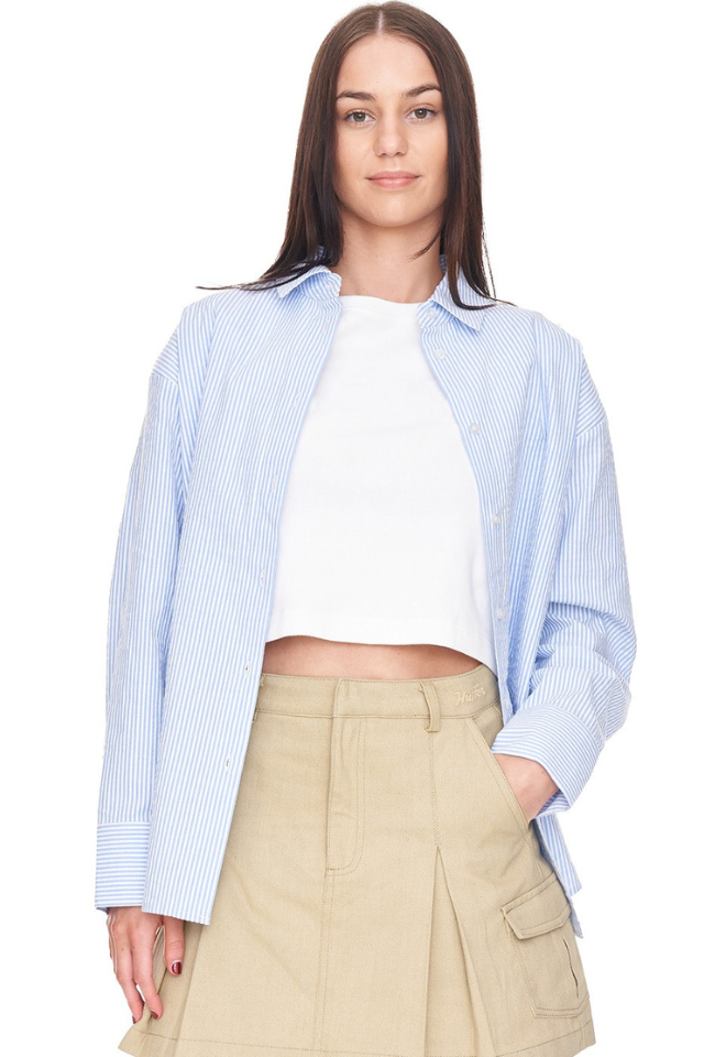 Cruise Day Shirt - Ice Blue Stripe