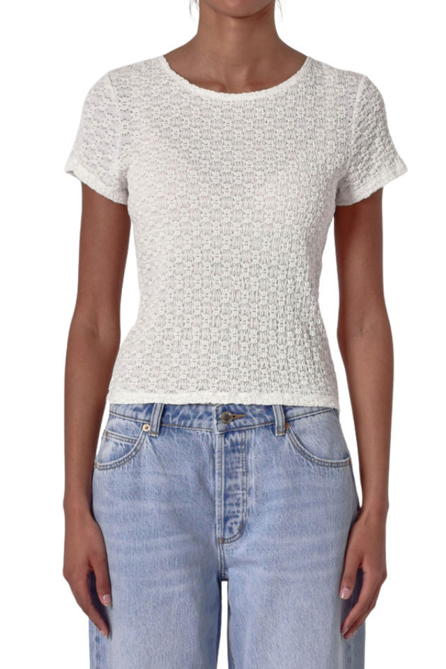 Daisy Lace Tee - Vintage White