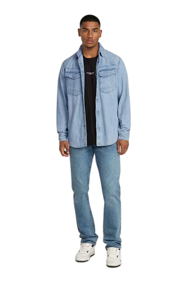 Dakota Slim Shirt - Sun Faded Blue Mist