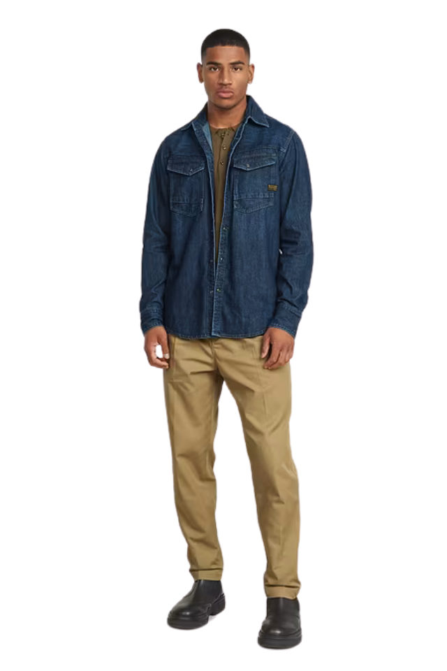 Dakota Slim Shirt - Worn In Deep Sea