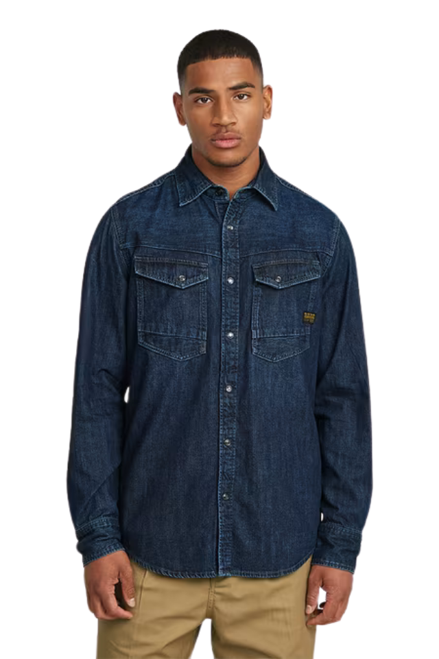 Dakota Slim Shirt - Worn In Deep Sea