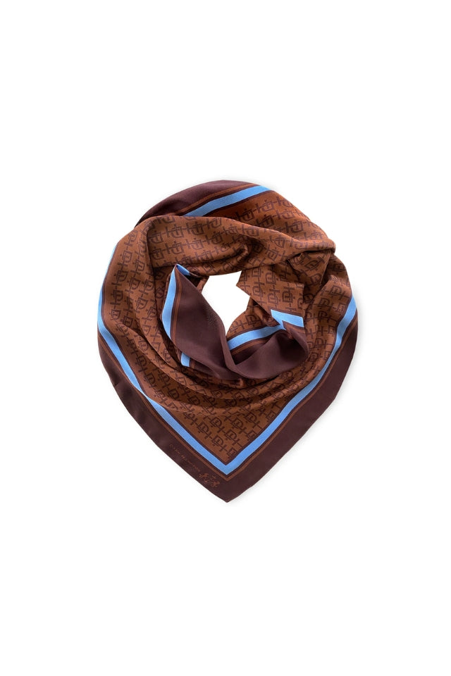 The Divan Cashmere Modal Scrarf - Brown and Blue