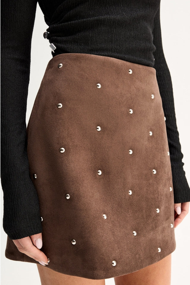 Avenue Mini Skirt - Mocha