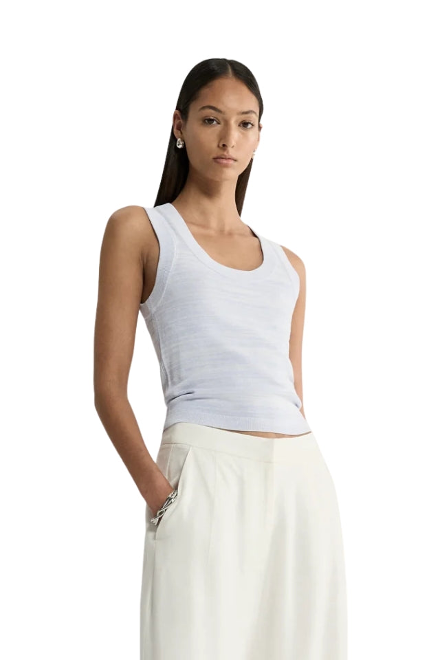Celia Knit Top - Pale Blue Marle