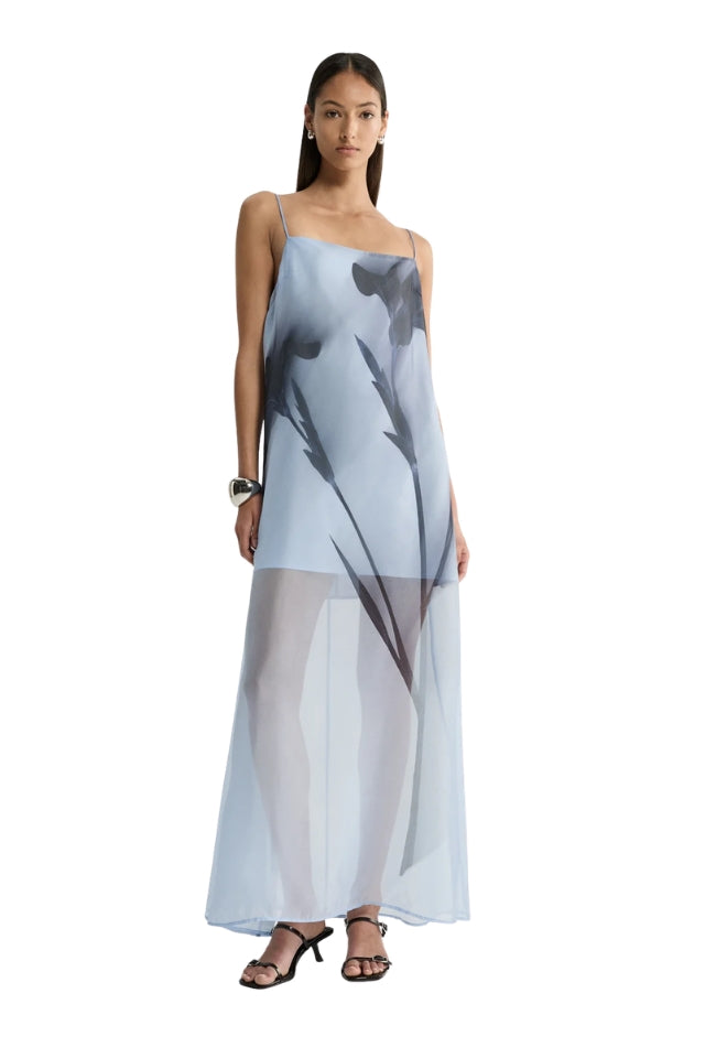 Jade Dress - Blue Floral Print