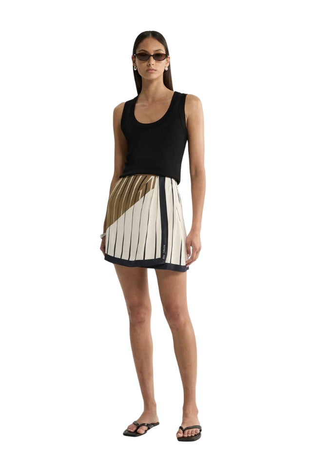 Sloane Mini Skirt - Moss Stripe