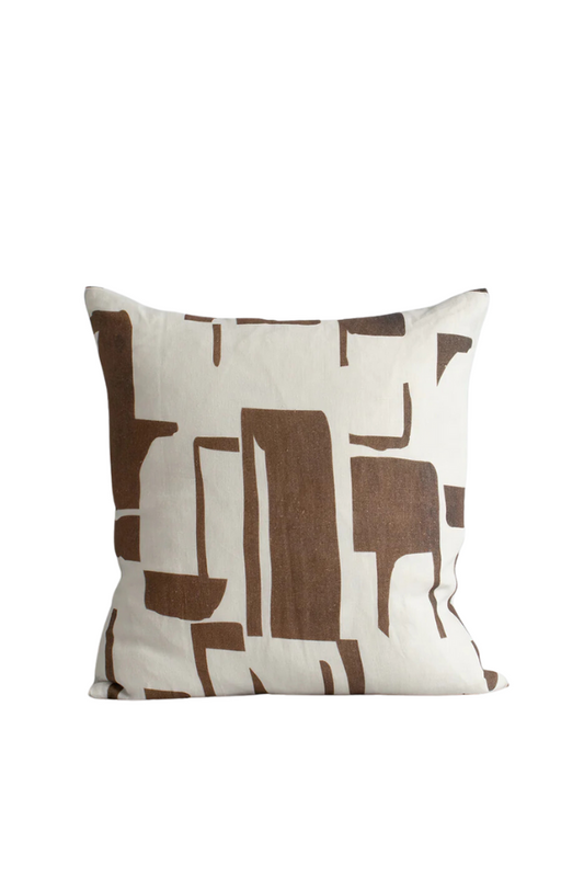 Elle Cushion with Feather Inner - Coffee Bean