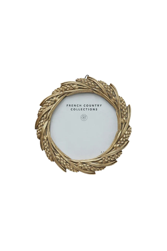 Wheat Round Photo Frame - Champagne