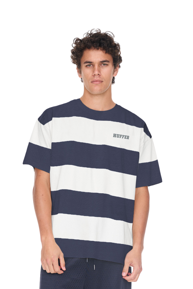 Game Day Stripe Tee - Navy/Chalk