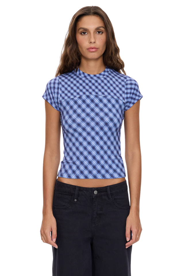 High Speed Check Panelled Club Tee - Guardian Navy