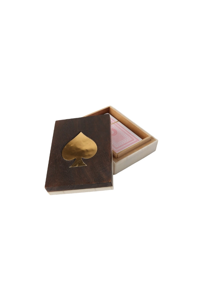 Card Box - White Black Brass