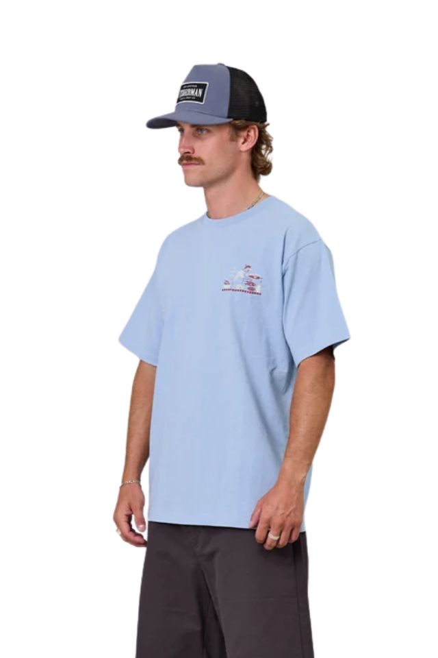 Azza'S Fish N Chips Sea Tee - Washed Blue