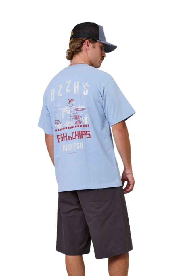 Azza'S Fish N Chips Sea Tee - Washed Blue