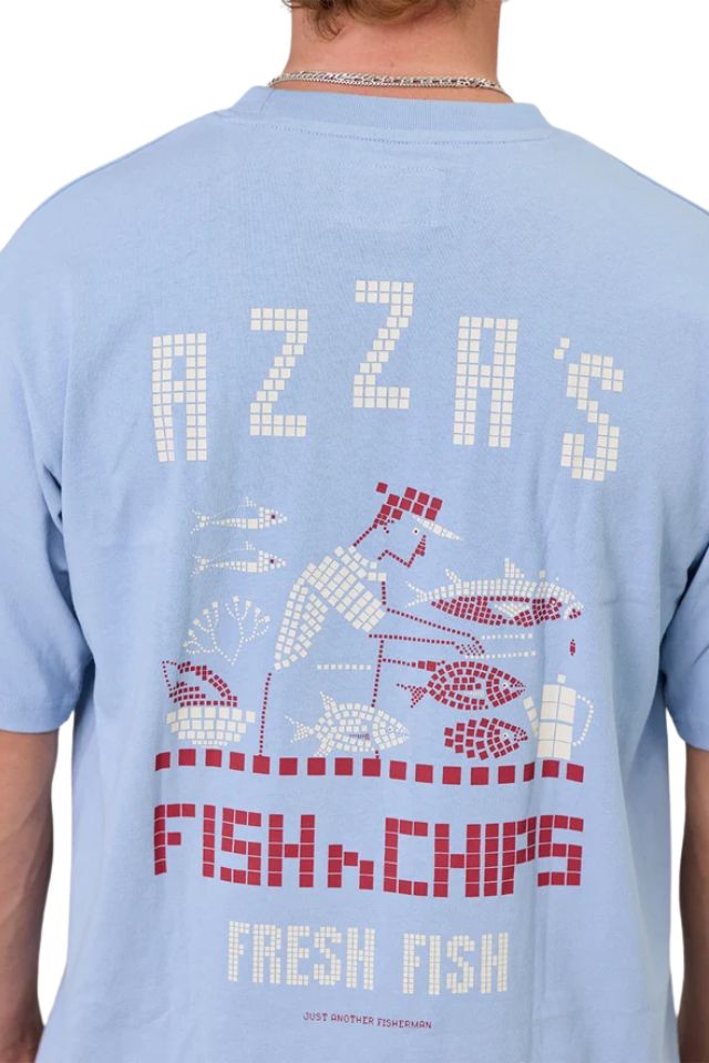 Azza'S Fish N Chips Sea Tee - Washed Blue