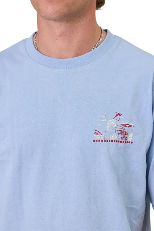 Azza'S Fish N Chips Sea Tee - Washed Blue