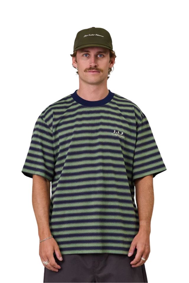 J.A.F Shore Tee - Green Stripe