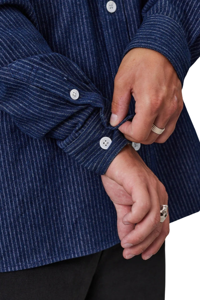 Quality Goods Boxy Shirt - Stripe Denim