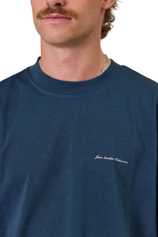 Script Heavy Shore Tee - Navy