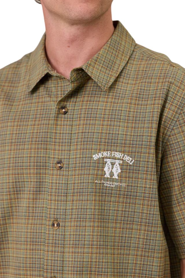 Smoke Fish Deli Ss Shirt - Green Check