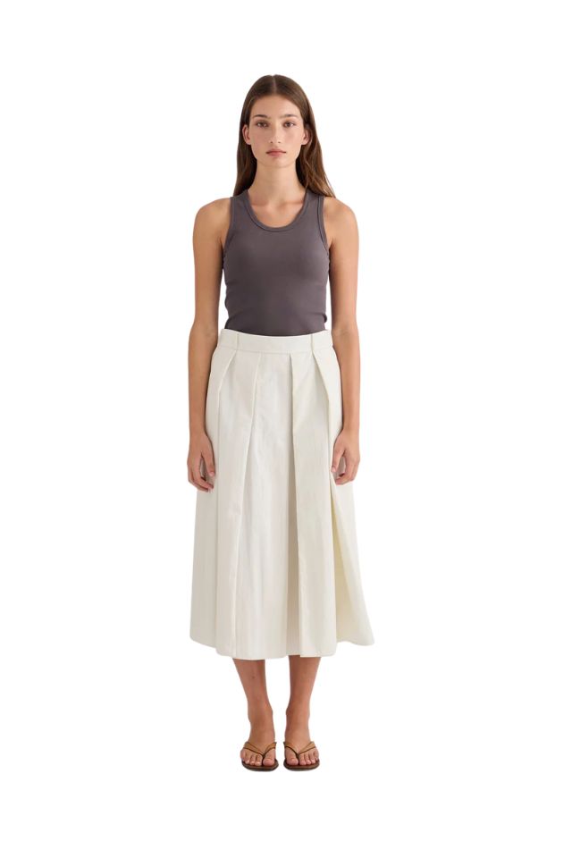 Ellis Pleated Skirt - Cream