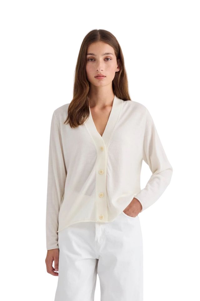 Liv V-Neck Cardigan - Cream