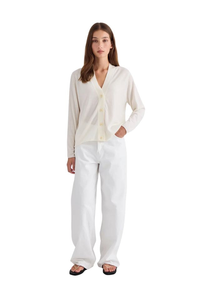 Liv V-Neck Cardigan - Cream