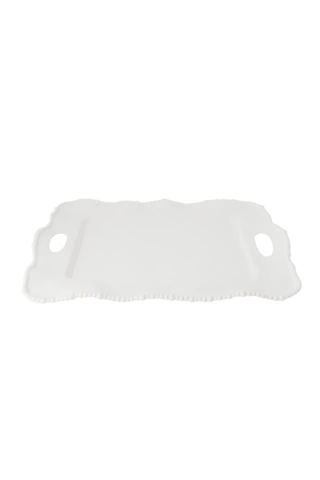 Melamine Pearl Handle Tray 50cm - White