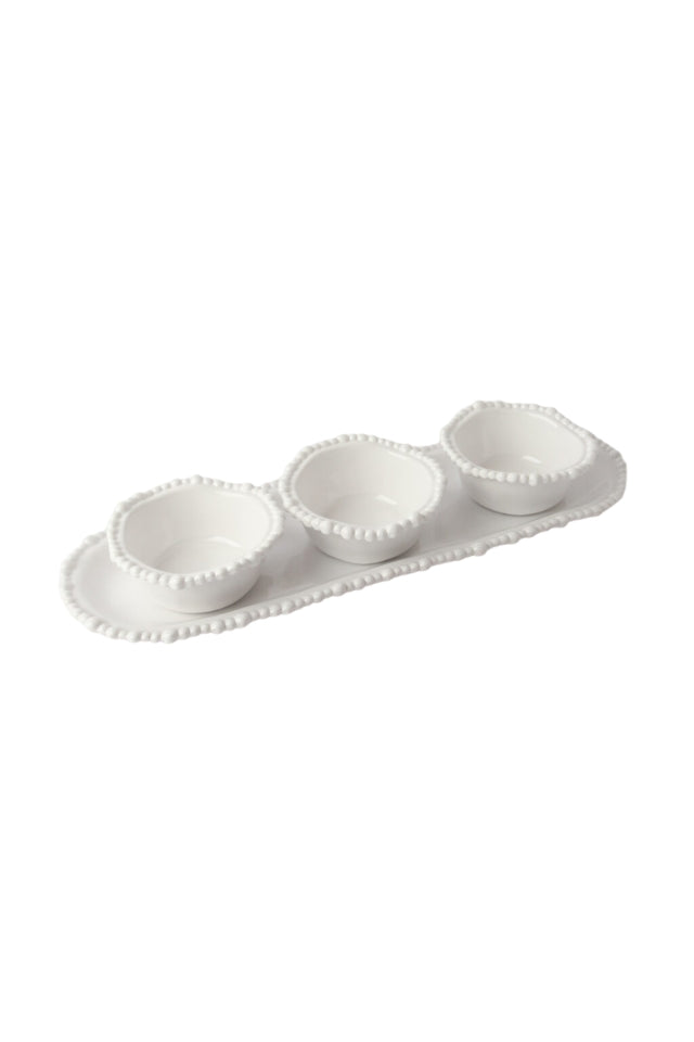 Melamine Pearl Snack Bow l12cm - White