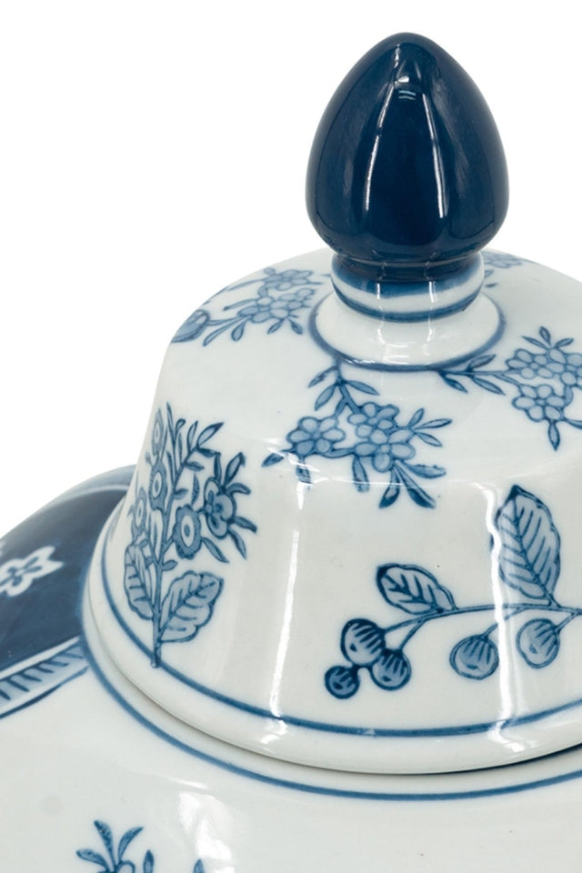 Porcelain Blue and White Ginger Jar - Large