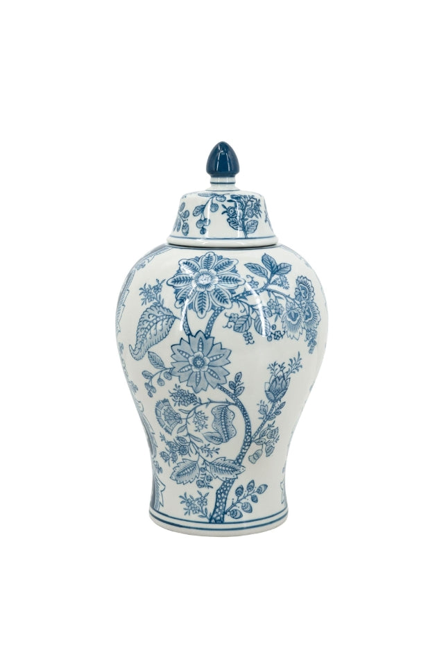 Porcelain Blue and White GInger Jar - Medium