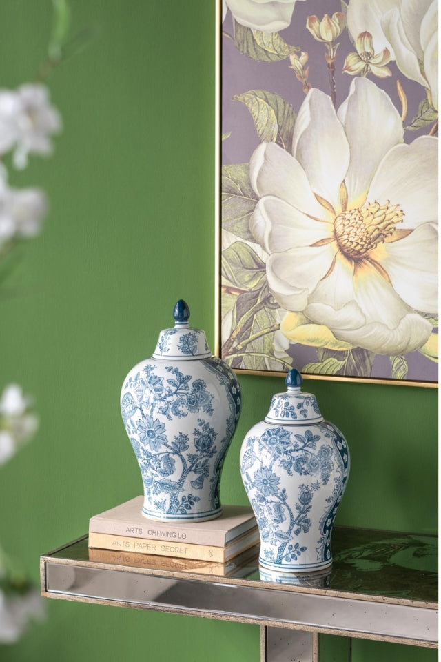 Porcelain Blue and White GInger Jar - Medium