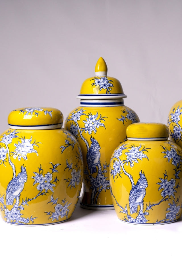 Chelsea Bird and Flower Ceramic Jar - Large