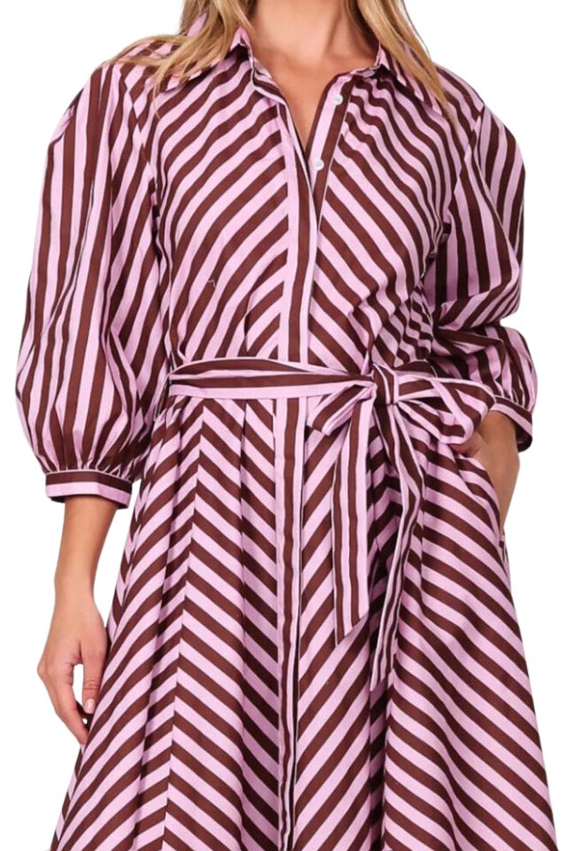 Bianca Dress - Chocolate Stripe