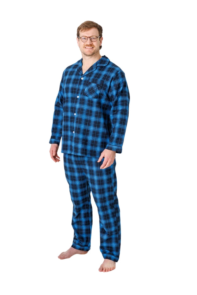 Brushed Cotton Pyjamas - Blue