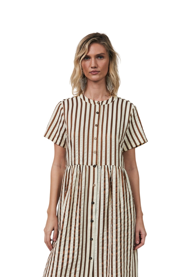 AliyaLl Maxi Dress LS - Dark Mokka